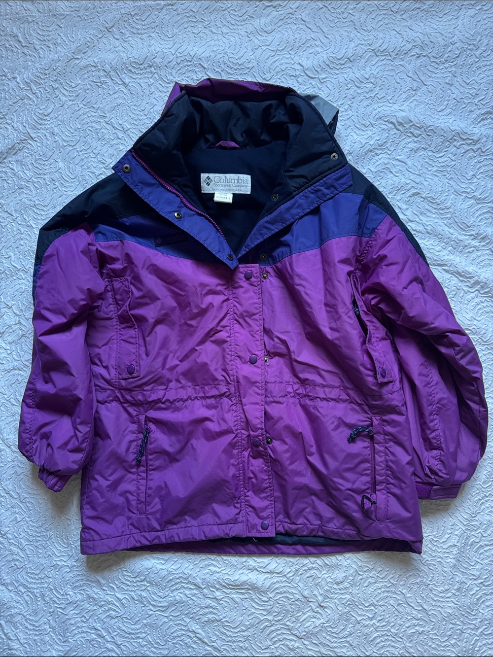 Columbia Women’s Purple and Navy Hooded Winter Jacket